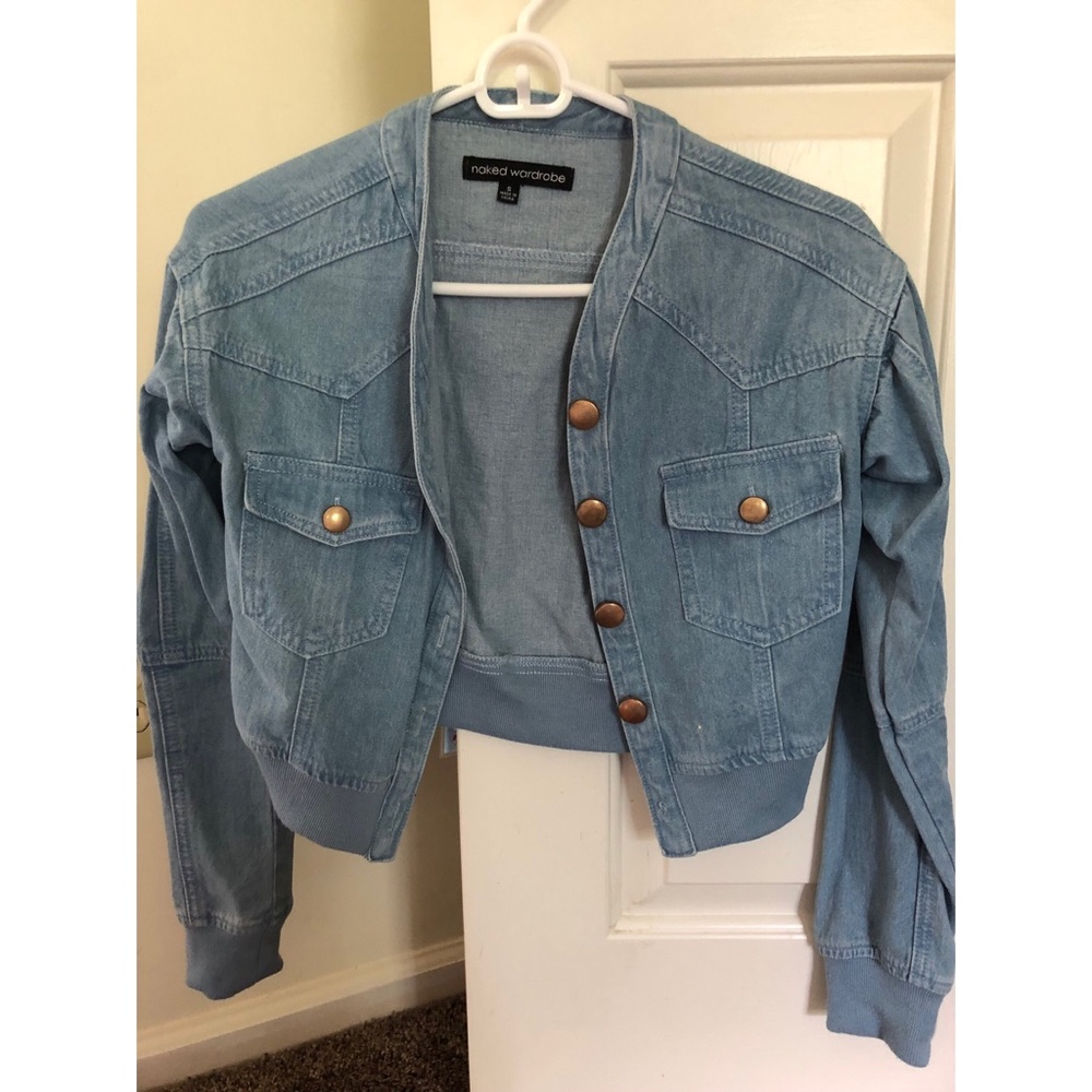 Naked Wardrobe Cropped Denim Jacket